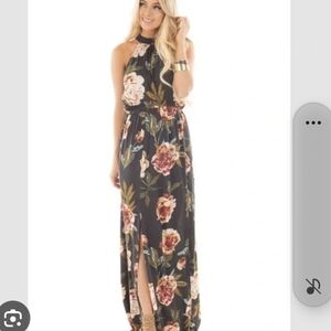 Staccato Blue and Red Halter Sundress for Weddings